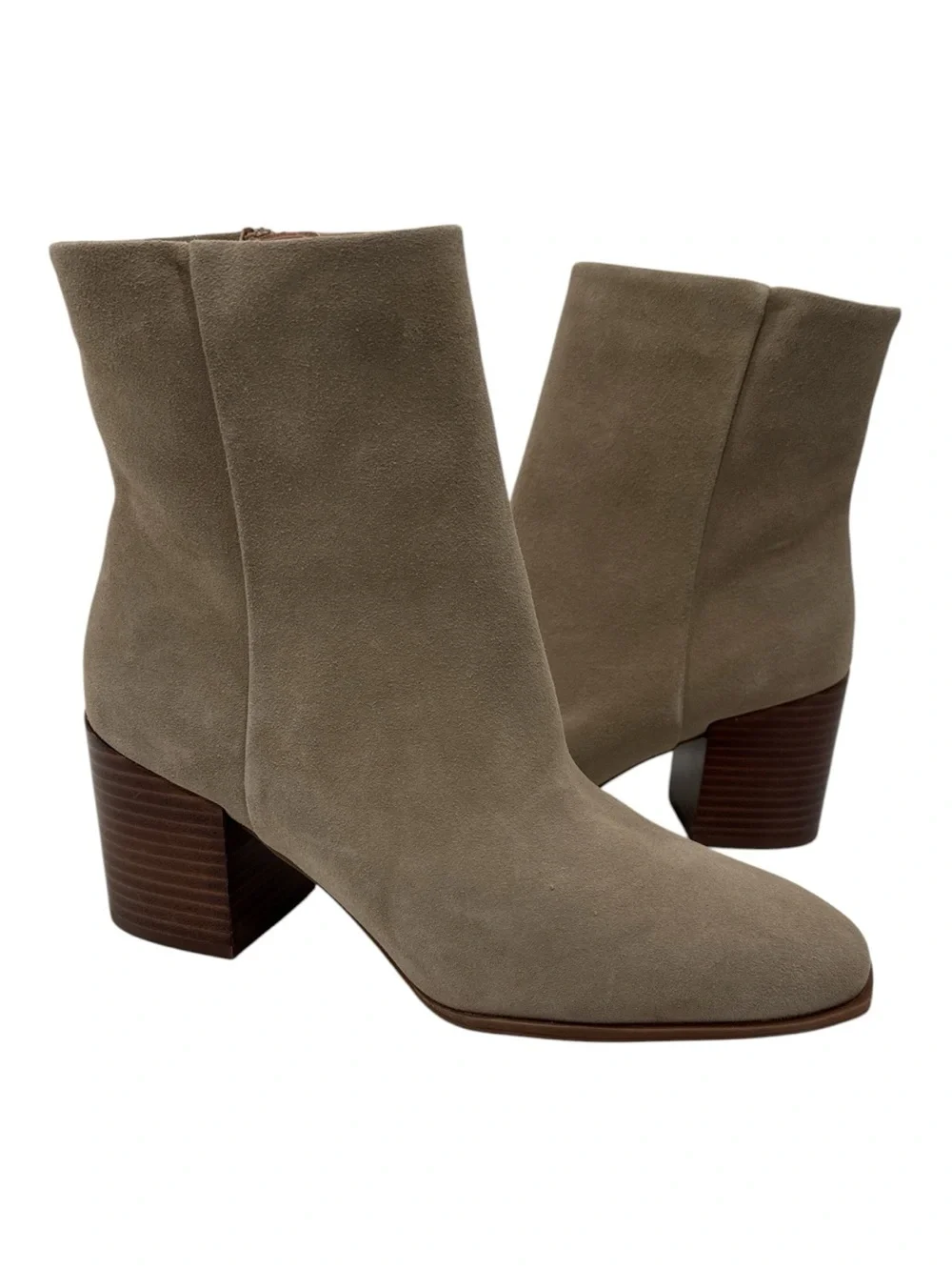 Nordstrom Novanna Sued Ankle Booties in Taupe - Women's Block Heel Size 8 M